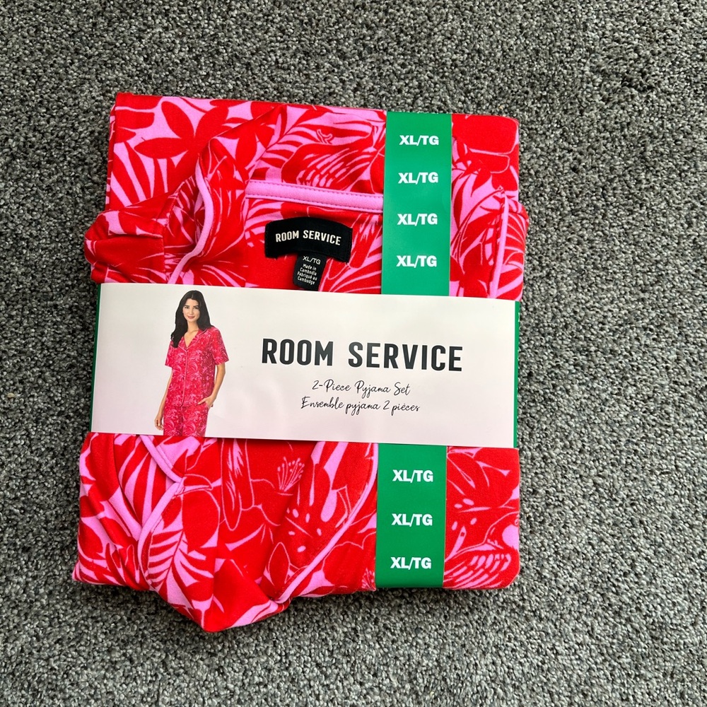 Room Service Red Floral Pajama Set